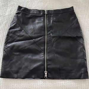 Faux leather mini skirt with zipper detail